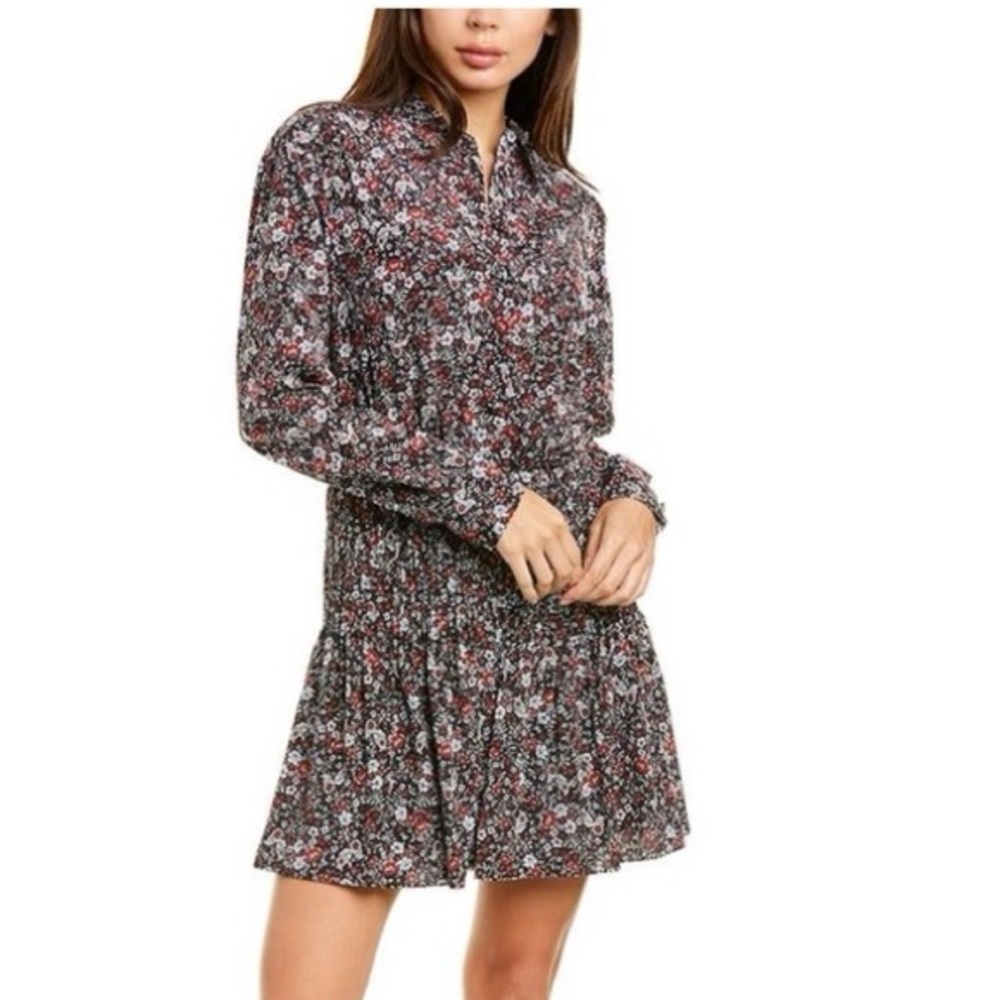 Veronica Beard Rory floral silk crepe de chine dress